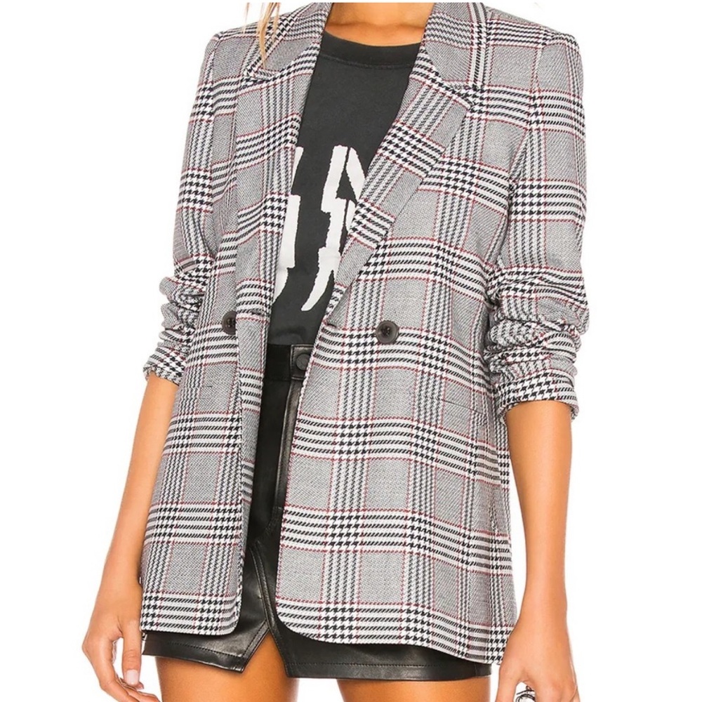 Anine Bing Madeline Plaid Blazer